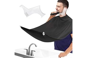 SNMZLC 2-piece set Men's Beard Shaping Tool+Beard Bib，Beard Lineup Guide Template，Non-Stick Material Beard Apron，for Styling and Trimming, One Size Fits Everyone Best Gifts for Men - Black