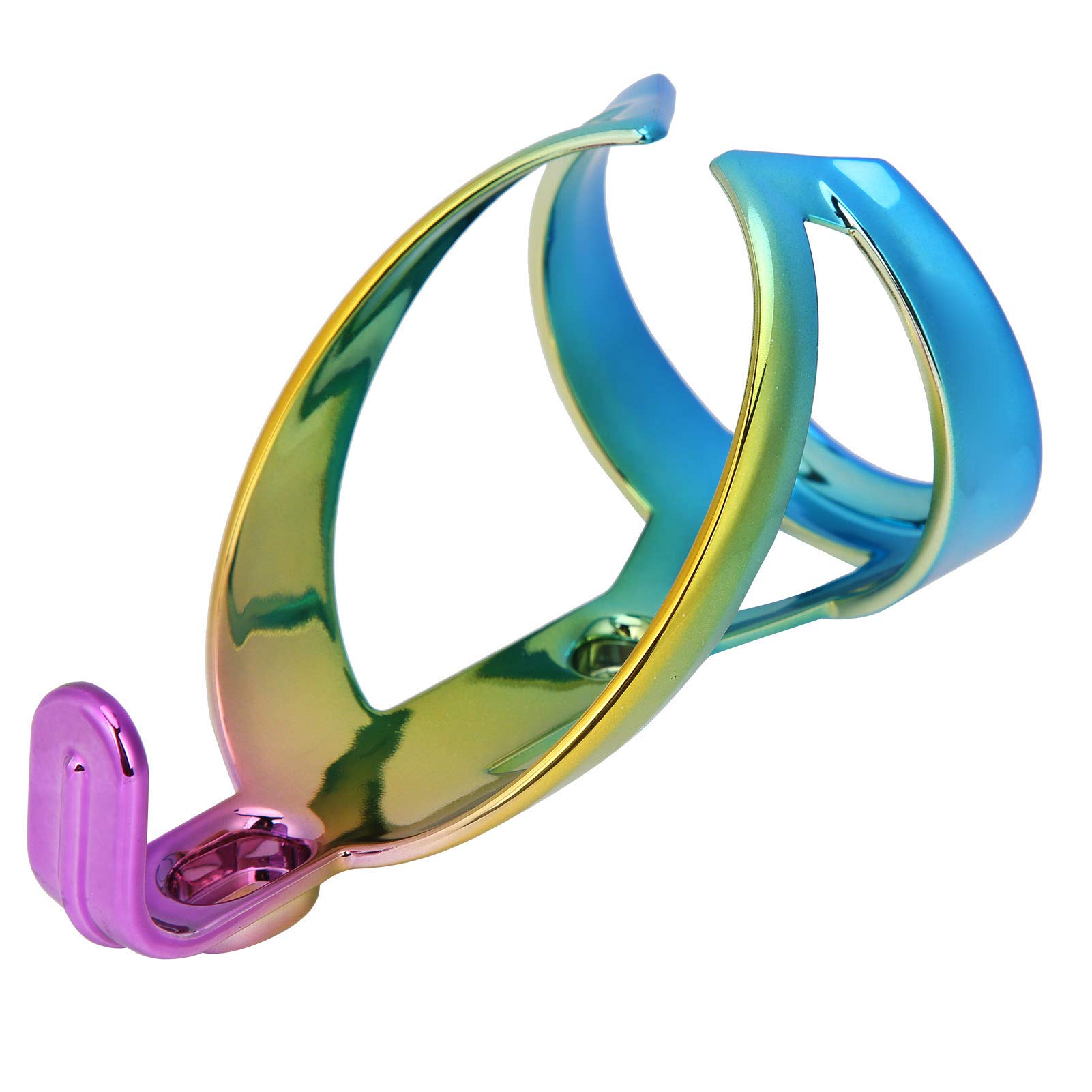 Alomejor Bicycle Bottle Cage Colorful Bike Water Bottle Holder Cycling Drinking Bottle Rack Bike Accessories(Blue Gold Purple)