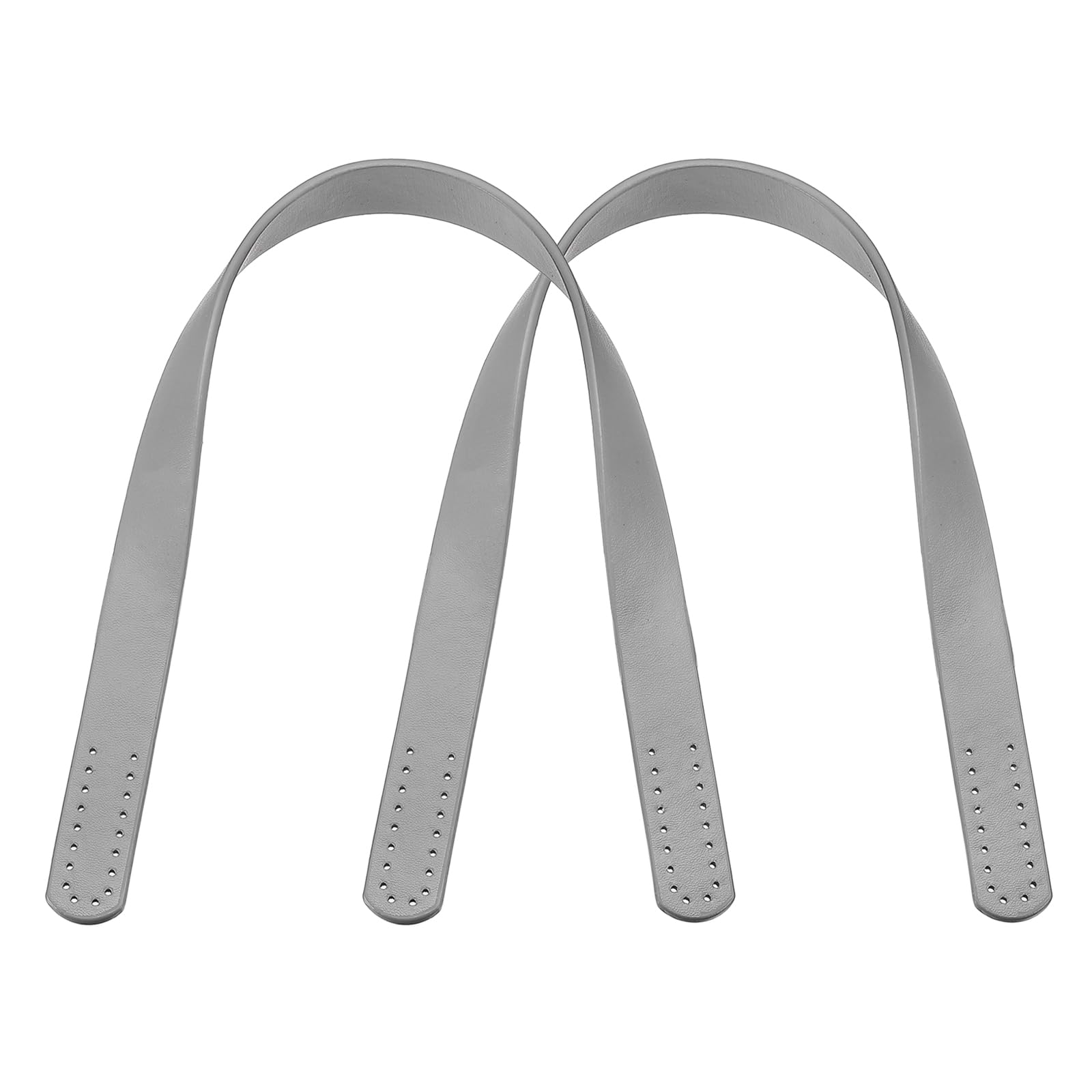PATIKIL Leather Bag Handle Strap, 2 Pcs 17.7" L 1/16" W Replacement Leather Purse Straps Sew on Bag Handle for Purse Handbag Shoulder Making, Light Grey