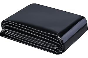 KLEWEE Pond Liner, 7 x 10ft 20 Mil LDPE Heavy Duty Small Pond Liners, Black Pond Liner for Koi Ponds, Waterfall, Stream, Fountains and Water Gardens