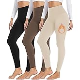 FULLSOFT 3 Pack Seamless Fleece Lined Leggings Women High Waisted Workout Winter Warm Thermal Yoga Pants