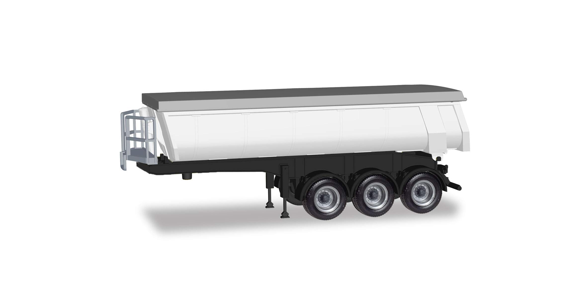 Miniature trailer with thermal water troughs, white, for craft and collecting