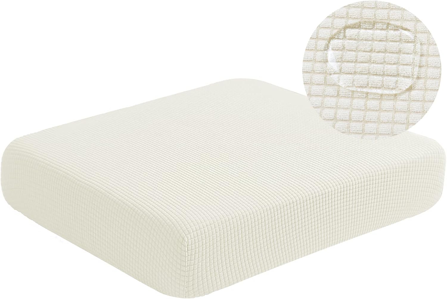 Slipcovers - NC HOME Water Repellent Sofa Seat Cushion Covers High Stretch RV Dinette Seat Covers for Chair Cushion, Furniture Protector Slip Cover for Settee Seater Replacement Living Room (Small, Cream)