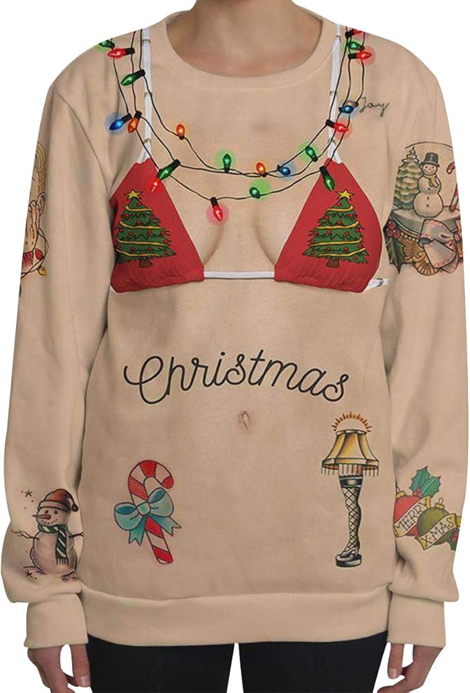 Isshe Weihnachtspullover Pullover Weihnachten Pulli Damen Xmas Sweatshirt Weihnachts Sweater Hasslicher Weihnachtspullis Christmas Jumper Lustige Oversize Pullis Winterpullover Winterpulli Frauen 3xl Amazon De Bekleidung