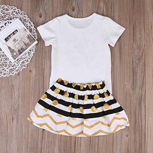 Baby Girl Big &Little Sister Bodysuit Tops Bowknot Striped Skirts Dress Set (2-3 Years, Big Sister)