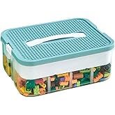 AEEISHOMEREFORM Toy Organizer Bins with Compartments, Building Blocks Storage, Storage Containers for Building Brick Storage,