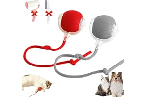 Ekomfo Hixfy Pet Ball, Hixfy Interactive Pet Fun Ball, The Mellow Dog Automatic Dog Walker, Self Moving Toy, 360° Auto Rolling with Obstacle Avoidance, 3 Play Modes (Red+Grey)