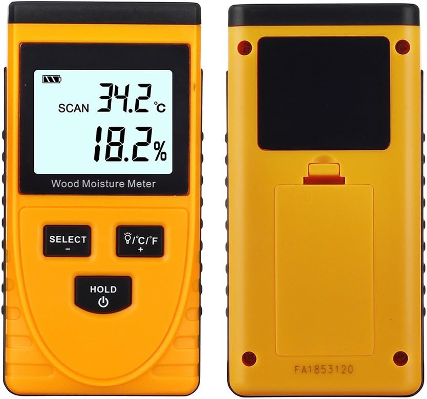 RGBS Inductive Wood Moisture Tester Digital LCD Display Induction Timber Moisture Meter Temperature Tester - Image 3