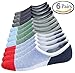 Spikerking Men No Show Cotton Deodorant Anti Off 3 Pack Crew Socks (Size:6-11) (US Shoe Size 6-11, 6 Pairs(2gray2red2skyblue)