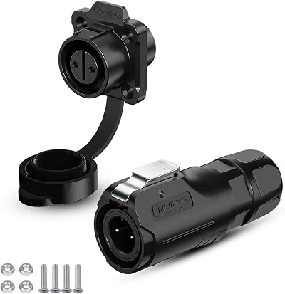 CNLINKO LP-12 Waterproof Connector IP68 2 Pin Aviation Plug Socket M12 PBT