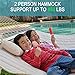Lazy Daze Hammocks Double Quilted Fabric Hammock with Carrying Bag, Spreader Bars and Detachable Pillow, 2 Person Hammock for Patio Outdoor Backyard Poolside, 450 LBS Weight Capacity