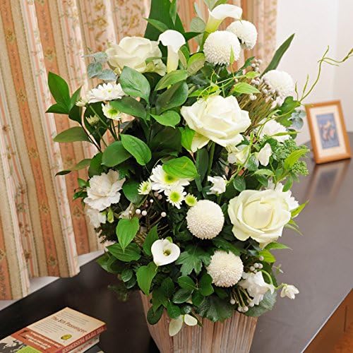 アレンジメントフラワーｍサイズ Refreshing Coolness グリーン 白系 開店祝い 移転祝い 就任祝い 開業祝い