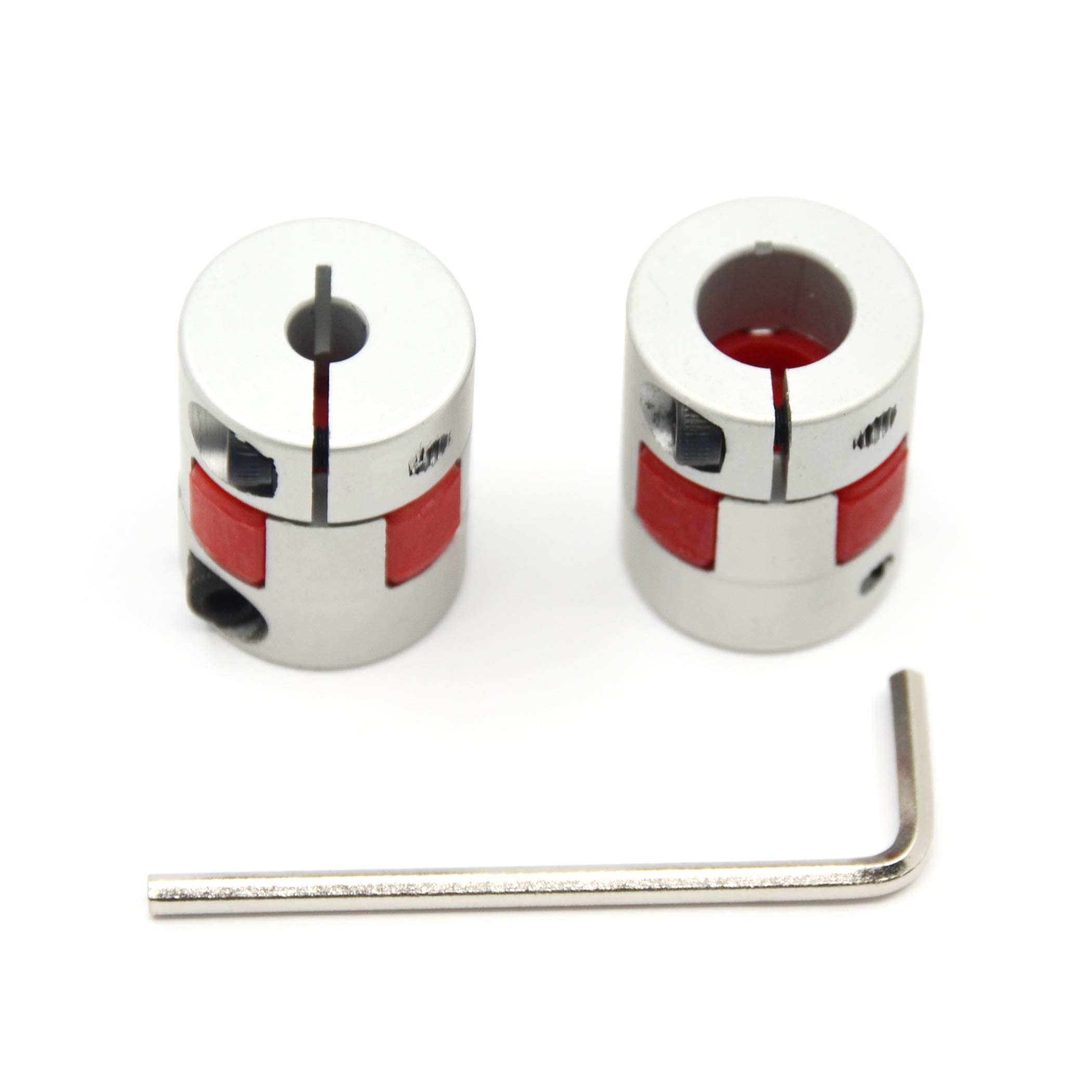 Befenybay 2PCS 5mm to 10mm Aluminium Plum Flexible Shaft Coupling Diameter 20mm Length 25mm Connector Flexible Coupler for 3D Printer CNC Machine and Servo Stepped Motor（5x10mm）
