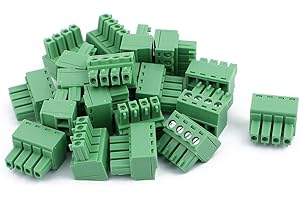 uxcell 20Pcs 300V 2EDGK 3.81mm Pitch 4-Pin PCB Screw Terminal Block Connector