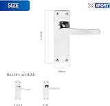 XFORT Polished Chrome Lever Latch Door Handle Victorian Flat Set 4 Pairs view 3