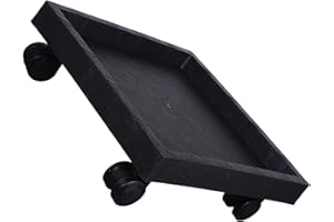 HINTRMENT Heavy-Duty Plant Stand with Wheels Square Plastic 11.4 Inch Plant Caddy Tray for Indoor and Outdoor