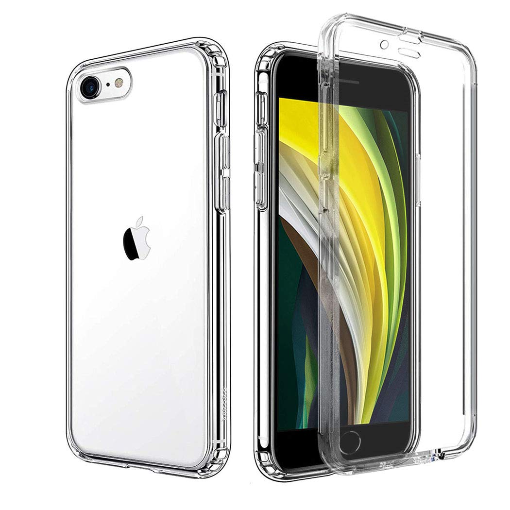 GAPlus iPhone 7 8 SE 2nd 4.7" Case, Clear Two-Piece Silicone Shock-Absorbent Phone Case