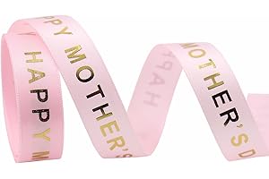 Happy Mother's Day Ribbon 10/50/100 Yard Bronzing Craft Ribbons Roll for Bow Cap Accessories Party Gift Wrap Ribbon for Gift 