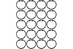 Zerodeko 24pcs Black Plastic Round Shower Curtain Hooks, 5cm Diameter Waterproof Restroom Curtain Rings