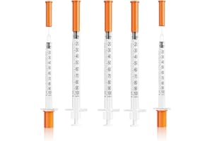 30 Pack Insulin Syringes 1ml/cc 30G 1/4Inch (6mm) with Needle | Individually Wrapped, U-100 Disposable Diabetic Syringes | Ul