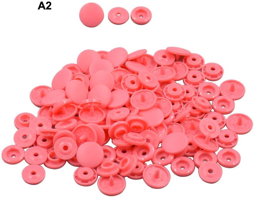 Dusty Red Plastic Snap Fasteners Size 20 100Sets Snap On Clothing Plastic Snap Button Matte T5 Round for Baby Clothes -A2