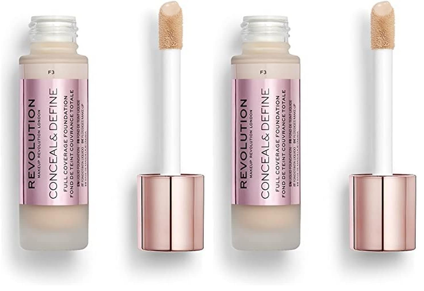 Makeup Revolution, Conceal & Define Primer F3 23ml (Pack of 2)