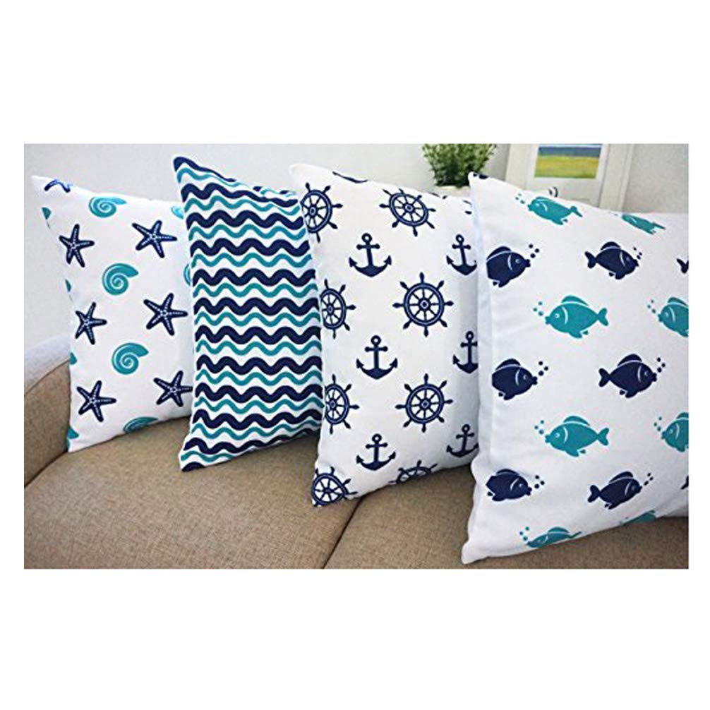 Beach Theme Howarmercanvas Aqua Blue Decorative Pillow Covers Beach