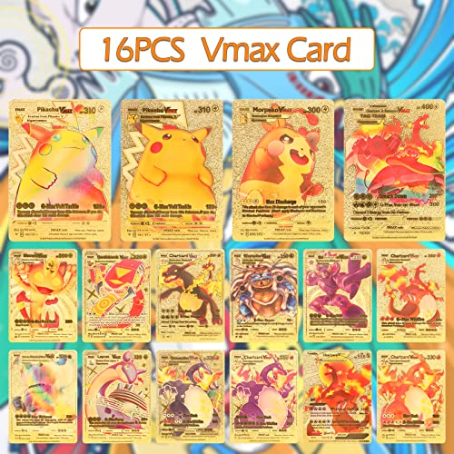 55 PCS Gold Foil Card Assorted Cards TCG Deck Box(13 V Series Cards, 16 Vmax