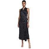 Vince Women's Dot Wrap Dress with Paneled Chiffon