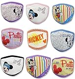 Famixyal 2x Cute Cartoon Mickey Minnie Student Child's Face Mask Cotton Anti Dust Mask Anti-fog Mask Earloop Face Mask Safety Respirator Particle Respirator Home and Surgical Face Masks Filters Bacteria Protection Latex Free Soft and Light Kids Gift