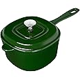Flavehc Cast Iron Sauce Pan With Lid 2 Quart Cast Iron Saucepan Green Enameled Cast Iron Sauce Pot Oven Safe