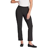 Yogipace,Belt Loops,Women's Petite/Regular/Tall Flare Cropped Yoga Dress Pants Capris Stretchy Work Ankle Pant