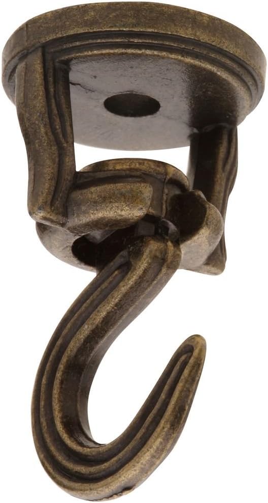 National Hardware N249-615 V155 Swivel Swag Hooks in Antique Brass, 2 pack,2 Inch