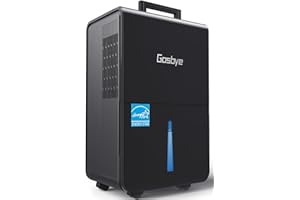 Gasbye 4500 Sq.Ft. 2025 Energy Star Dehumidifier for Basement with Drain Hose, Max 115 Pints/D Dehumidifier for Large Room, [45dB Quiet Compressor], 1.7 Gallons Water Tank, Auto-restart, Black