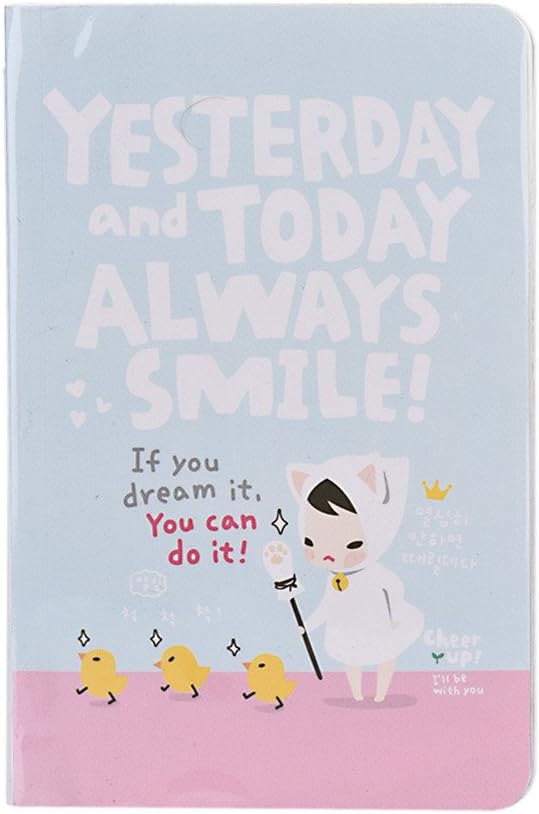 DDLBiZ® Cute Journal Notebook – Red Hat Girl Agenda Weekly Planner, Wood, blue, 17.5 * 11.5 * 1.8CM
