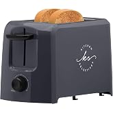 Kitchen Selectives 2-Slice Bread and Bagel Toaster, Dark Gray | Toaster with Browning Control, Wide Slots &amp; Cord Wrap for Bread &amp; Bagels, Electric Kitchen Tool