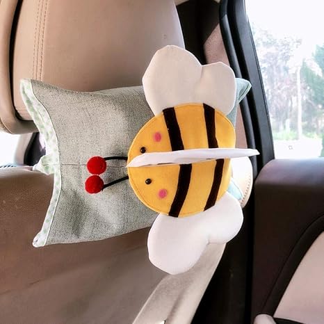 Amazon Yuxiyuanブックボックス車をぶら下げバスルームコットンリネンアート手作りティッシュボックスダイニングルームリビングルームベビータオル 収納ボックス 車のティッシュボックス蜂 ティッシュケース ホルダー オンライン通販