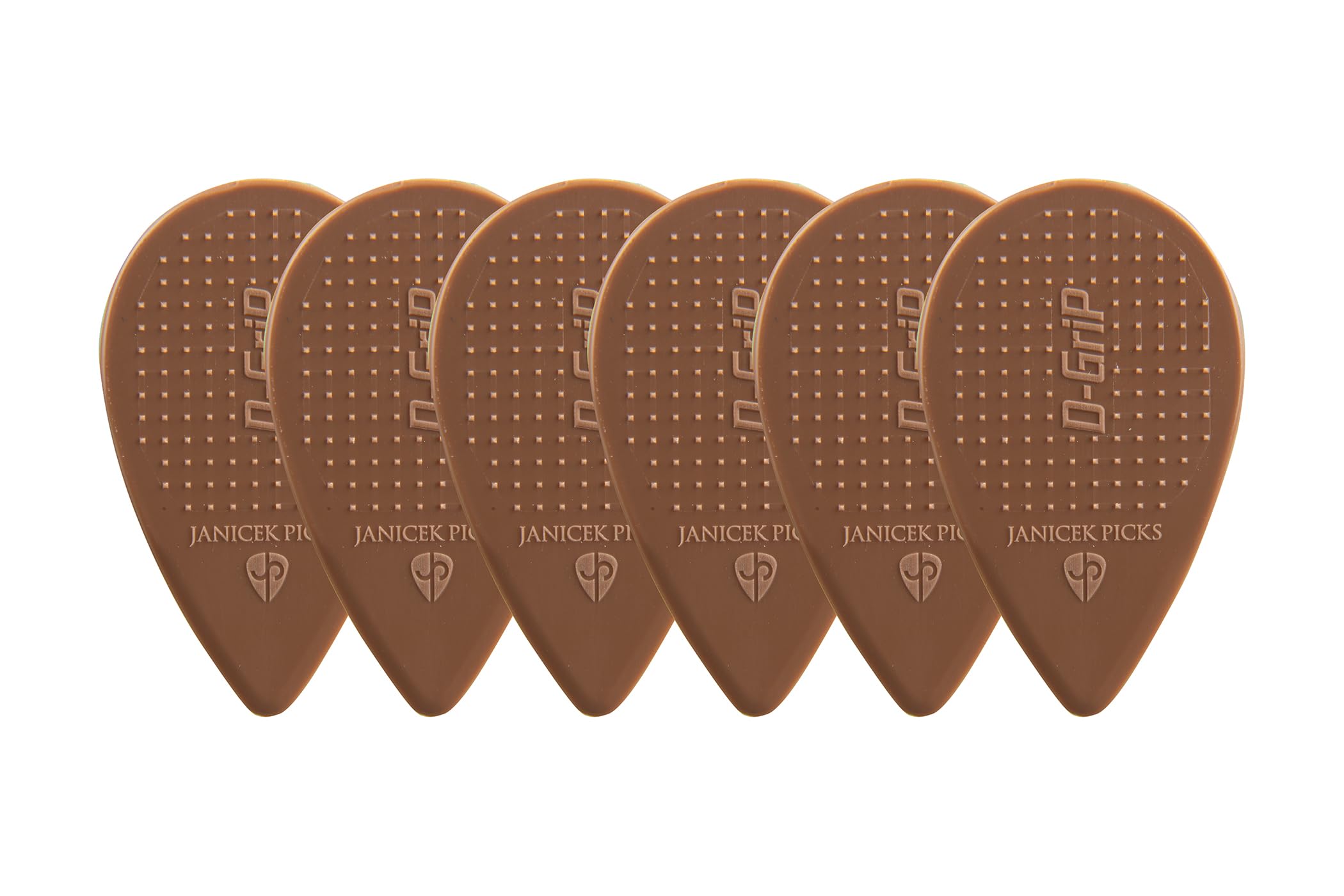 D-Grip Plectrum - Janicek Nylon Picks - Balkan Shape - for Ethno-Folk Instruments Mandolin, Bouzouki, Balalaika - 0.90 mm Brown - Pack of 6 - with Non-Slip Textured Surface – Made in Czech Republic