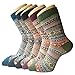 5 Pack of Womens Vintage Style Thick Wool Warm Winter Crew Socks (Mixed color 7(5 pack))