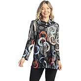 Jess & Jane Abstract Print Brushed Knit Tunic - FB4