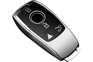 Tukellen for Mercedes Benz Key fob Cover,Special Soft TPU Key Case Protector Compatible with 2017-2023 E-Class 2018-2021 S-Class 2019-2023 A-Class C-Class G-Class-Silver