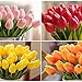 SHINE-CO LIGHTING Artificial Tulips 10Pcs Real Touch Fake Tulips PU Flower Arrangement Bouquets for Home Party Decoration (Yellow)