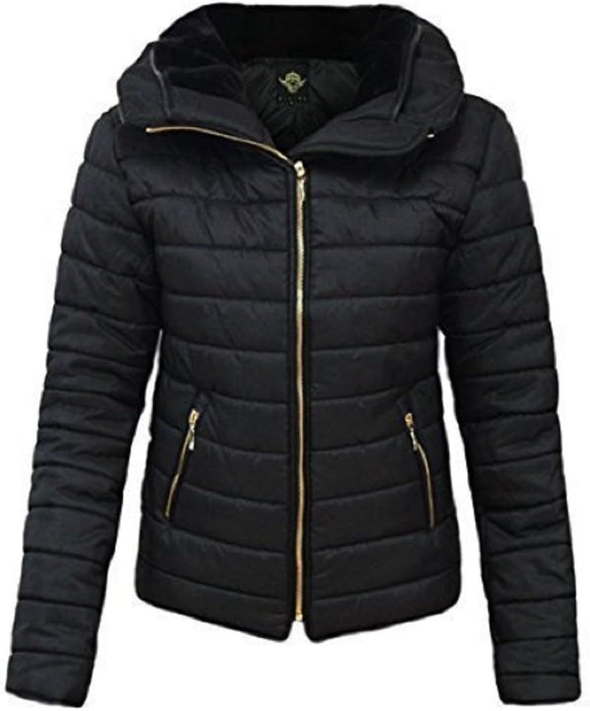 GLAM COUTURE NEW LADIES WOMENS QUILTED PADDED PUFFER BUBBLE FUR COLLAR WARM THICK JACKET COAT