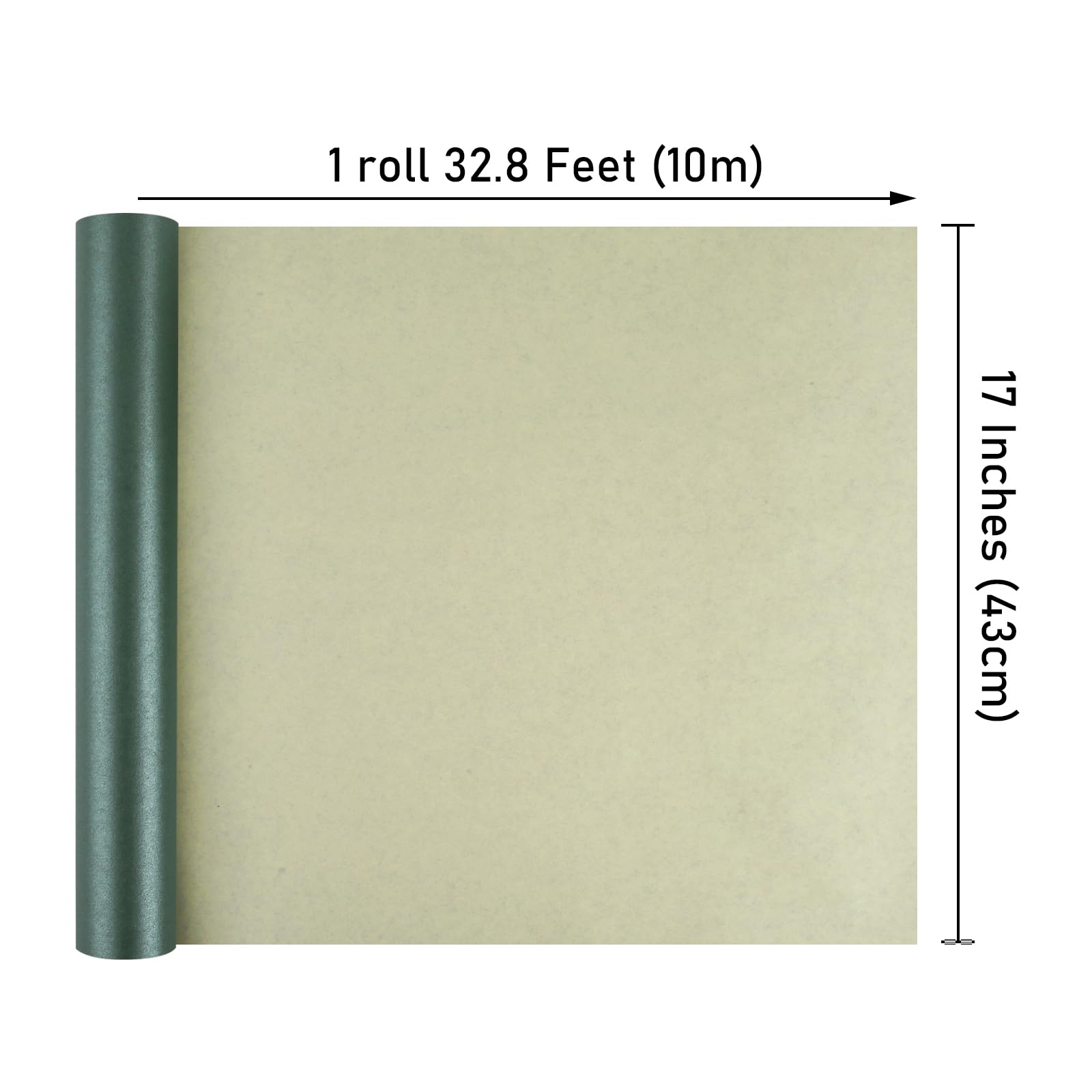 NESCCI Dark Green Matte Wrapping Paper,Solid Color Pearly-Lustre Paper,Gift Wrapping Paper,Perfect for Wedding,Valentine's Day,Birthday, Christmas,Baby Shower,DIY Bouquet (17 Inches X 32.8 Feet)