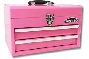 Apollo 2-Drawer Heavy-Duty Steel Chest for Maximum Organization with Ball-Bearing Opening and Powder Coated Finish in Pink DT