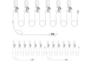 Leelosp 3 Pack Accessory Cord with LED T20 Light Bulb, 13FT Light Cord Blow Mold White Bulb with On/Off Switch Female Plug Clip for Christmas Village Houses Trees Crafts Lamp Holiday