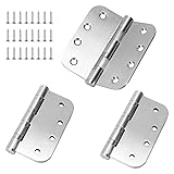 3 Pack Stainless Steel Silver Door Hinges for
