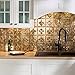FASÄDE Fleur de Lis Decorative Vinyl Backsplash Panel in Bermuda Bronze (One 18