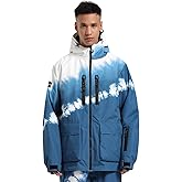 GSOU SNOW Men's Ski Jacket Snowboard Snow Coat Waterproof Windproof Insulated Winter Mountain Outdoor Sports Fixed Hooded