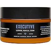 Live Bearded Beard Butter, 3 fl oz - Made in the USA - All-Natural Leave-in Conditioner and Softener with Shea | Executive Scent - Cedar, Vanilla